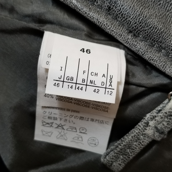 Max&Co., Italian, Lambskin Leather, Moto Jacket, Gray - Picture 8 of 8